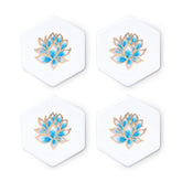 Set of 4 porcelain coasters "Lotus" - 10x9cm